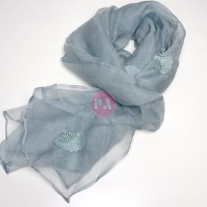 Pearl Floral Scarf Frosted Steel