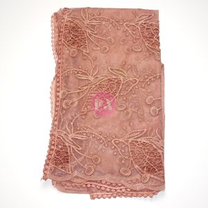 Floral Cotton Lace Scarf Pearl Pink