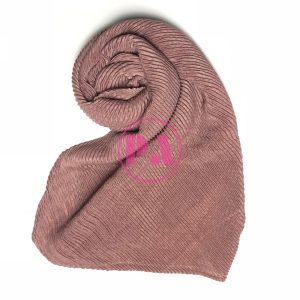 Crinkle Pleated Cotton Scarf Hijab in Bronze