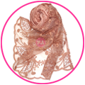 Floral Cotton Lace Scarf in Pearl Pink